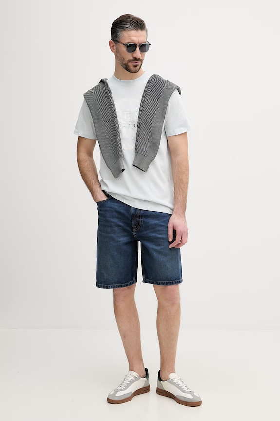 Guess t-shirt da uomo in cotone M6GI09.K2989 blu SS26
