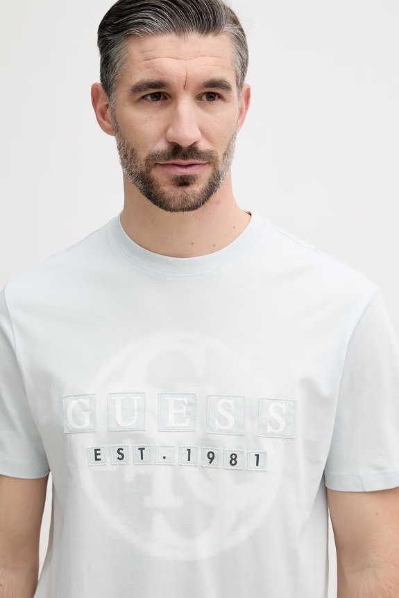 Guess t-shirt da uomo in cotone blu M6GI09.K2989