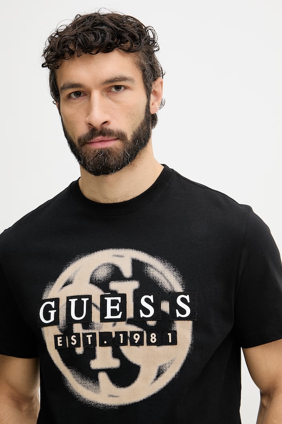 Guess férfi pamut póló fekete M6GI09.K2989