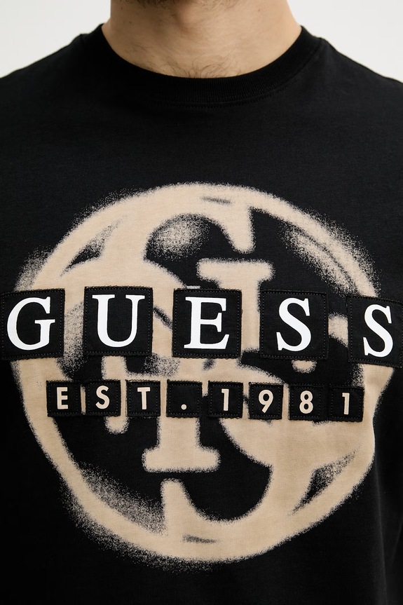 Guess férfi pamut póló M6GI09.K2989 fekete