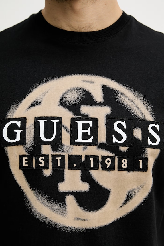 Guess férfi pamut póló M6GI09.K2989 fekete