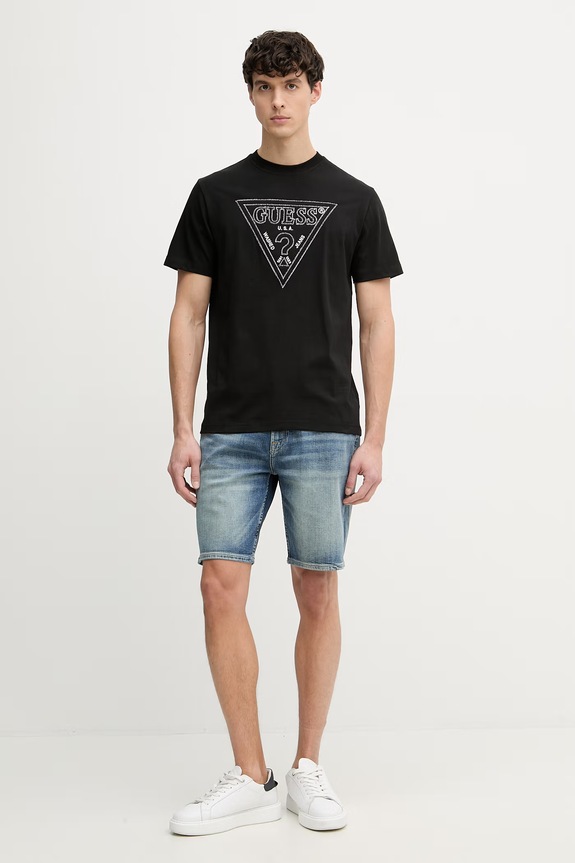 Guess tričko pánske bavlnené M6GI15.K3008 čierna SS26
