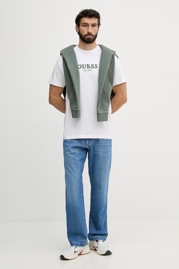 Guess basic tričko pánske bavlnené M6GI16.K3032 biela SS26