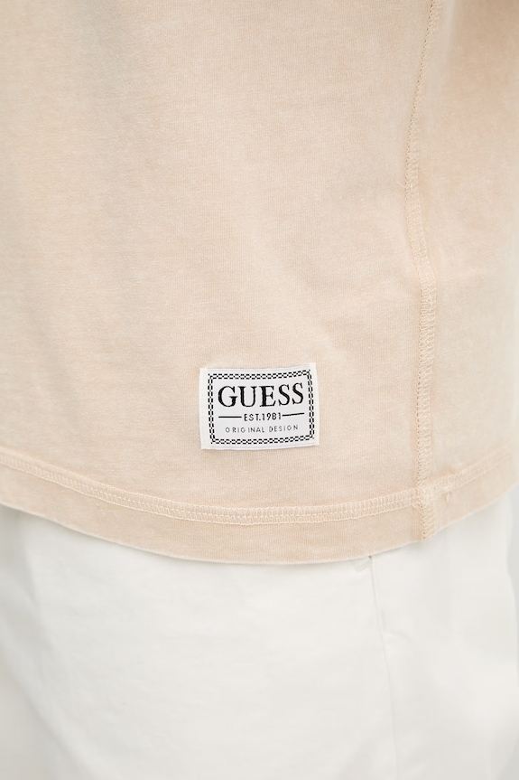 Guess tričko pánske bavlnené M6GI18.K3050 béžová