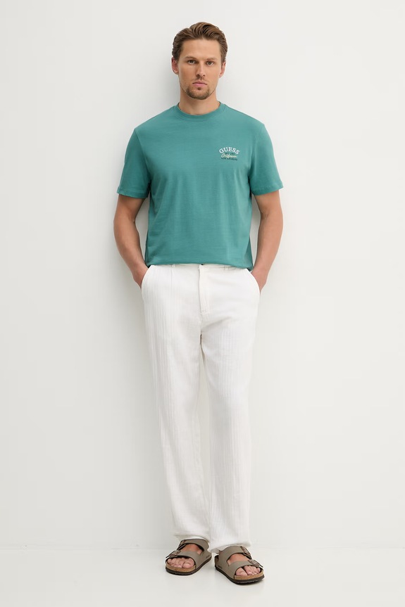 Guess T-shirt férfi pamut M6GI19.K3051 türkiz SS26