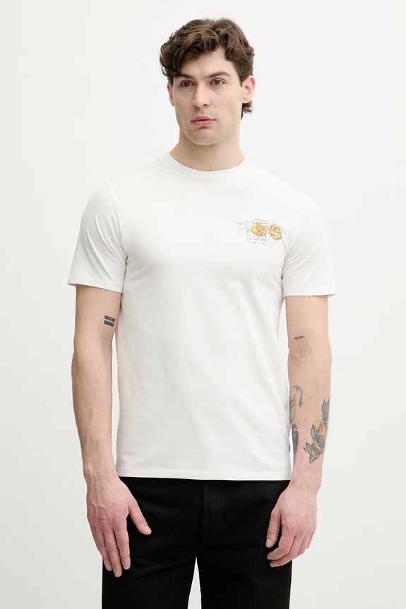 Ρούχα Guess t-shirt ανδρικό βαμβακερό M6GI37.K3318 λευκό