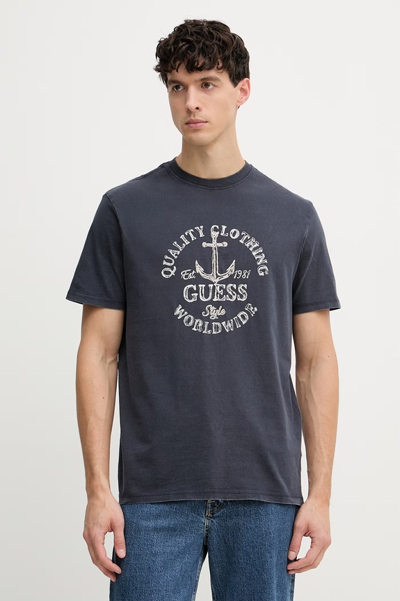 Guess tricou bărbați, din bumbac bleumarin M6GI43.K3471