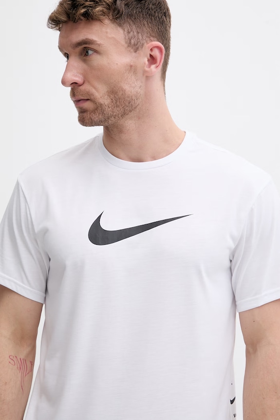 Ρούχα Nike t-shirt κολύμβησης ανδρικό NESSG523 λευκό
