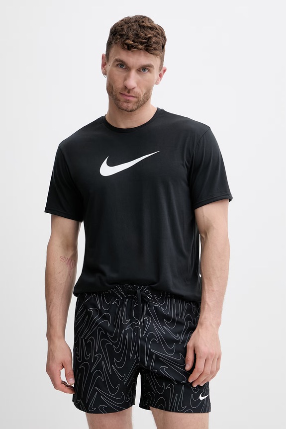 Nike t-shirt κολύμβησης ανδρικό μαύρο NESSG523