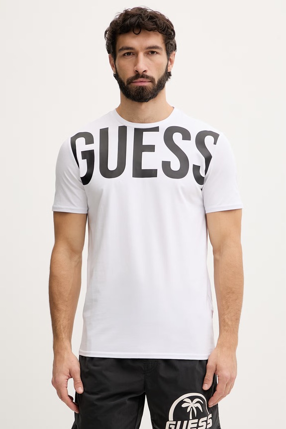 Guess Tričko pánske bavlnené biela F6GI01.J1314
