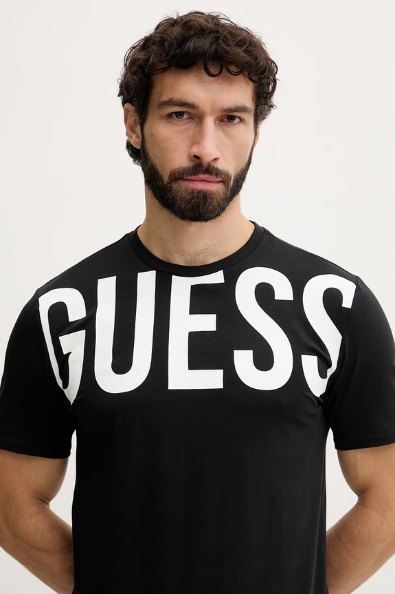 Oblečenie Guess tričko pánske bavlnené F6GI01.J1314 čierna