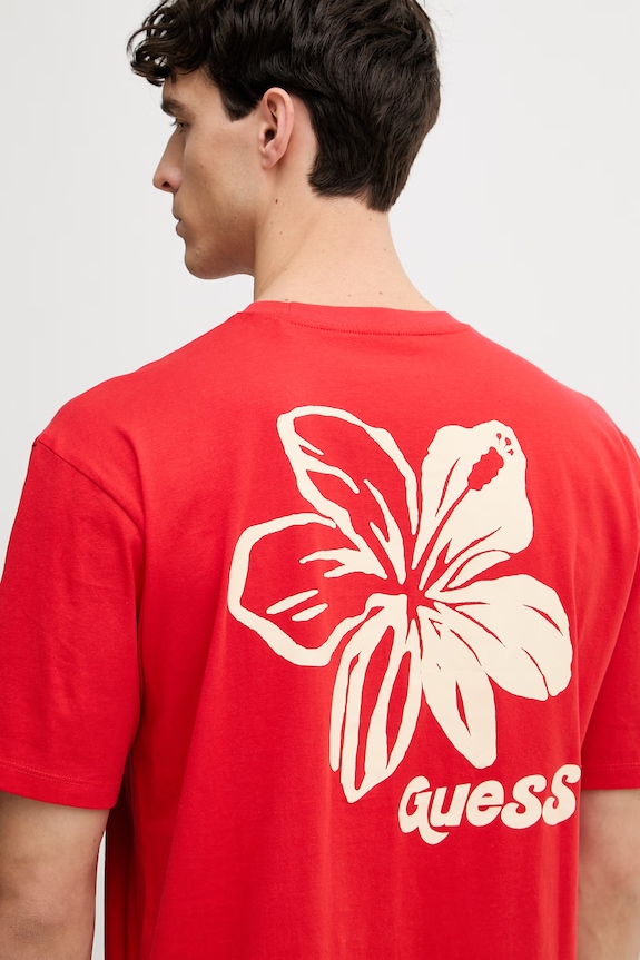 Guess tricou bărbătesc din bumbac rosu F6GI05.K8HM4