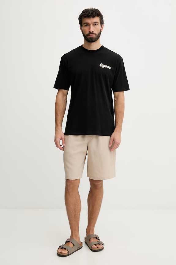 Guess t-shirt męski bawełniany F6GI05.K8HM4 czarny SS26