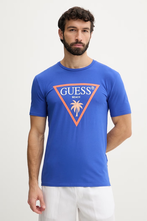 Guess tričko pánske modrá F6GI09.J1314