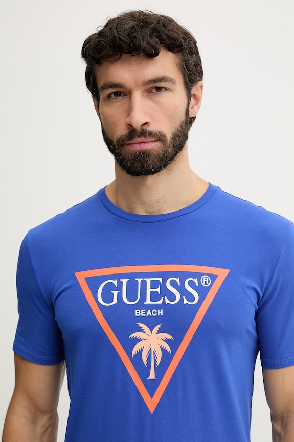 Guess tričko pánske modrá F6GI09.J1314