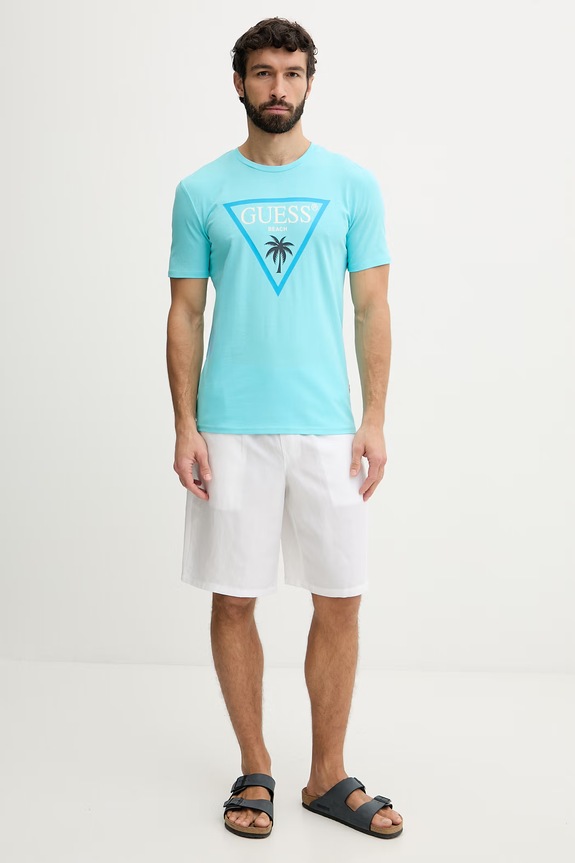 Guess tričko pánske F6GI09.J1314 tyrkysová SS26