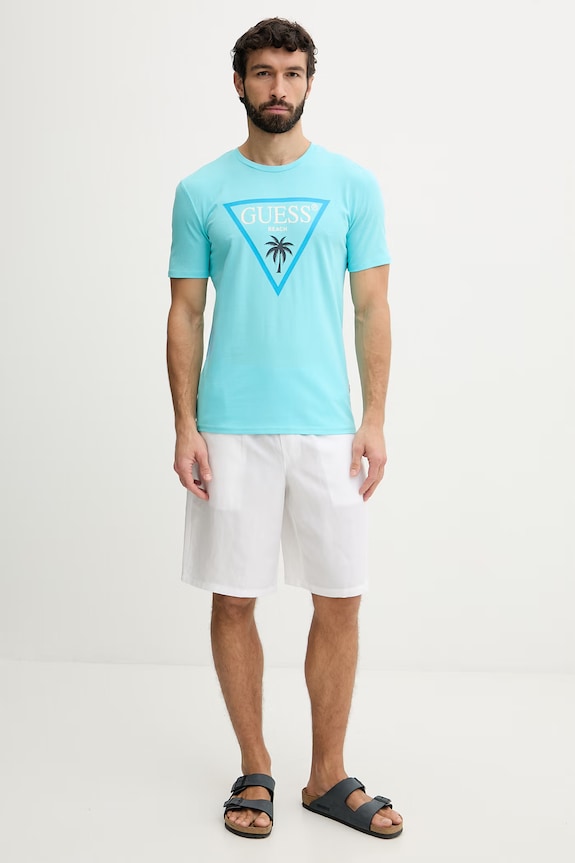 Guess tričko pánske F6GI09.J1314 tyrkysová SS26