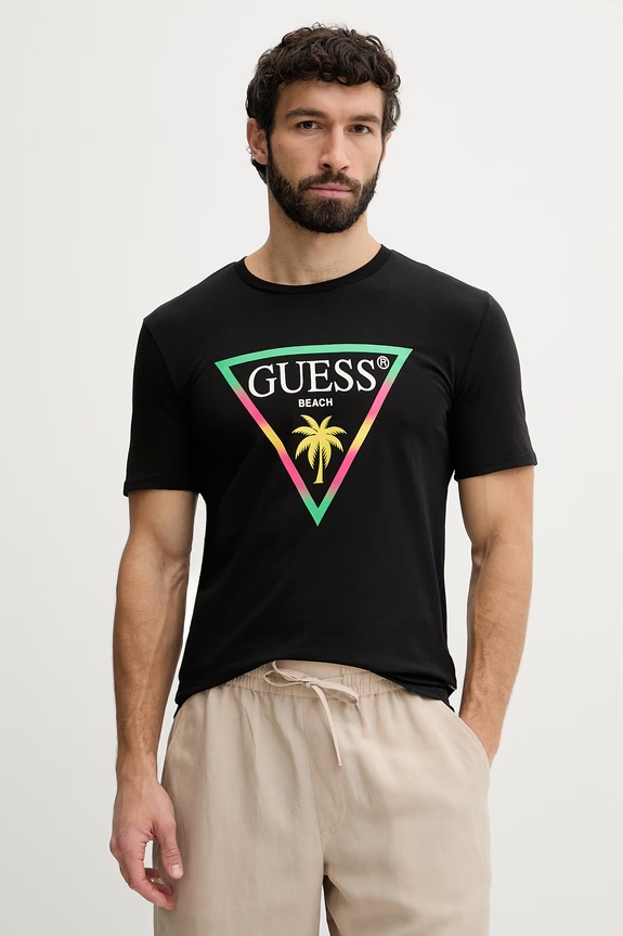 Guess tričko pánske čierna F6GI09.J1314