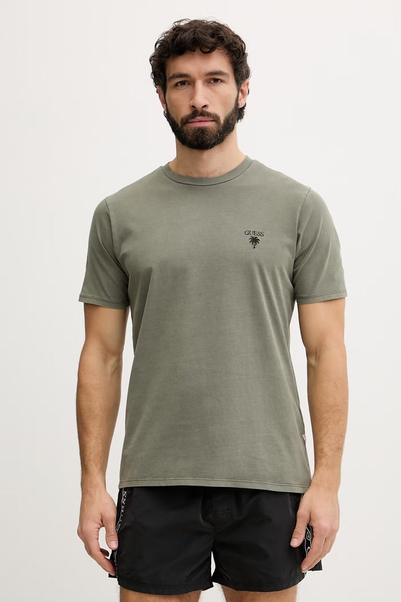 Guess tričko pánske bavlnené F6GI10.KA260 zelená SS26