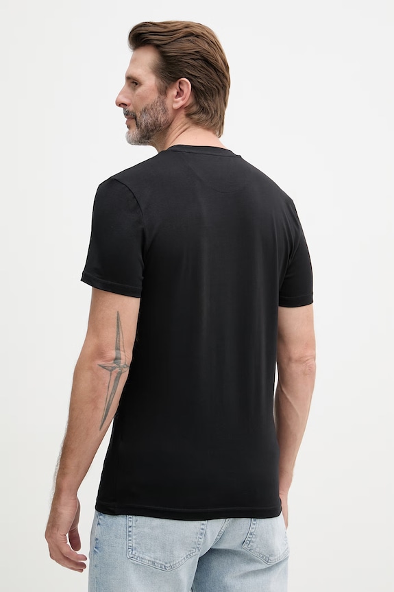 Odzież Guess t-shirt męski bawełniany z elastanem EVAN U6GM01.K6YW1 czarny