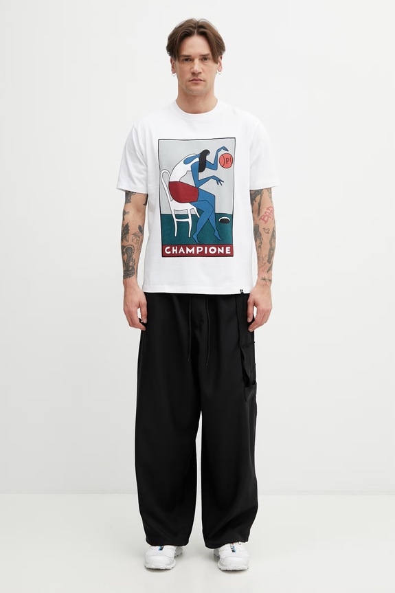 by Parra Champione t-shirt cotton Men's 55175 white