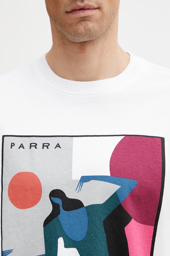 by Parra Ball to the face t-shirt ανδρικό βαμβακερό λευκό 55275