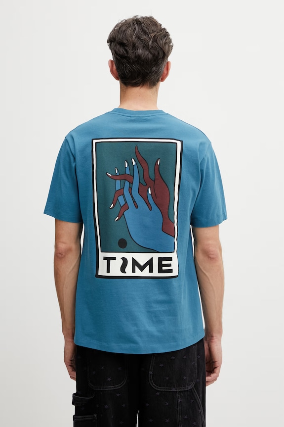 Ρούχα by Parra Hands of time t-shirt Ανδρικό βαμβακερό 55285 μπλε