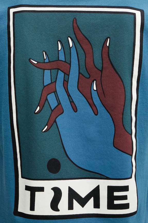 by Parra Hands of time t-shirt Ανδρικό βαμβακερό μπλε 55285