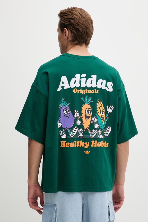 adidas Originals T-shirt męski bawełniany Veggie zielony LE6043