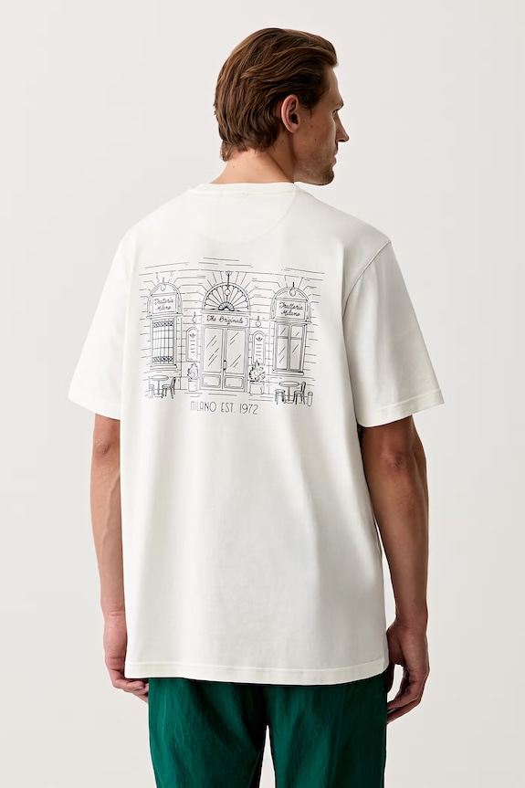 adidas Originals T-shirt męski bawełniany beżowy LE6044