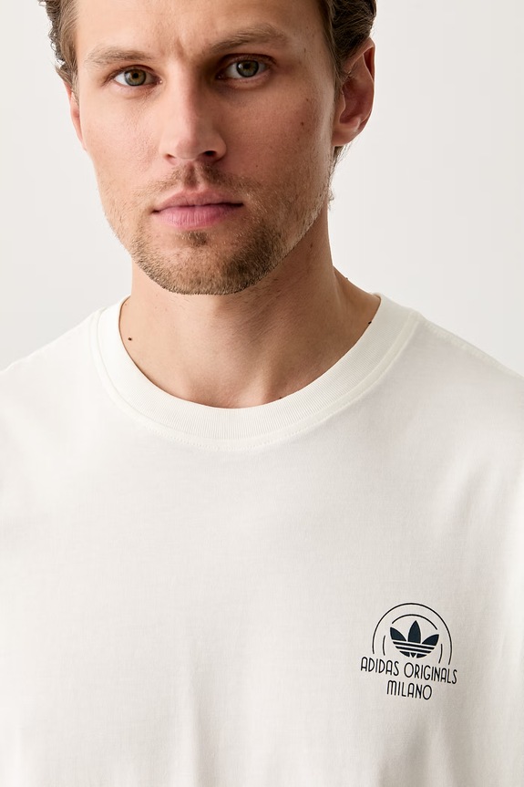adidas Originals T-shirt męski bawełniany beżowy LE6044