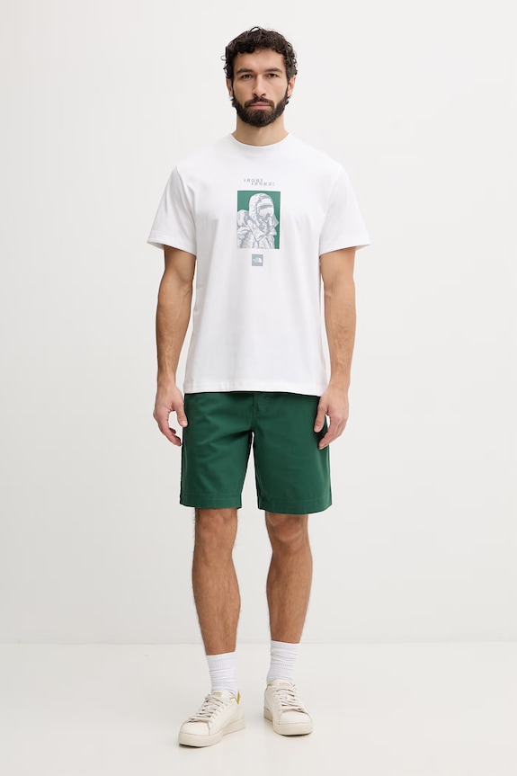 Pánske bavlnené tričko The North Face EXPLORER RELAXED NF0A8G9MFN41 biela SS26