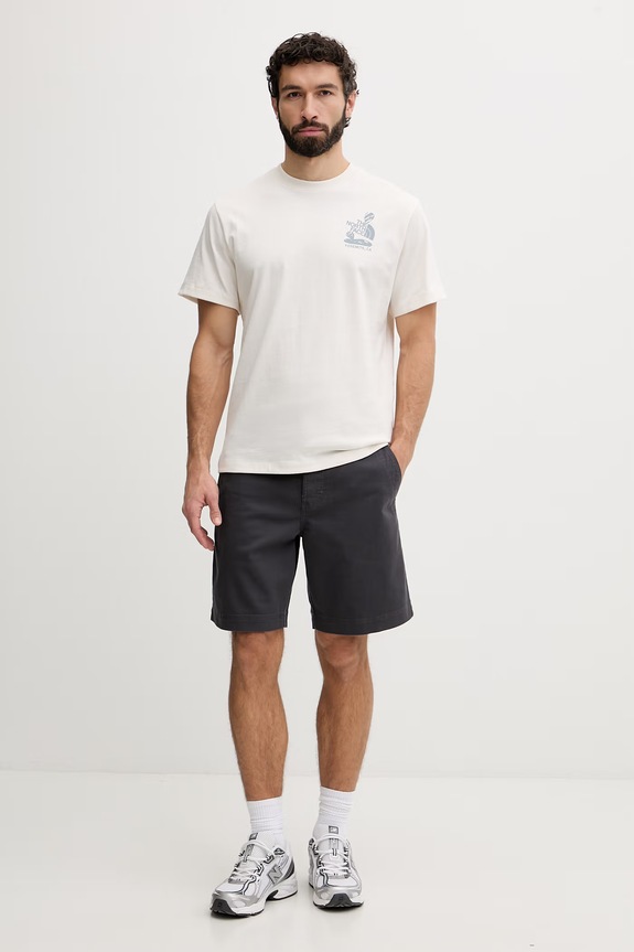 The North Face tričko pánske bavlnené STONES RELAXED NF0A8G9RQLI1 béžová SS26