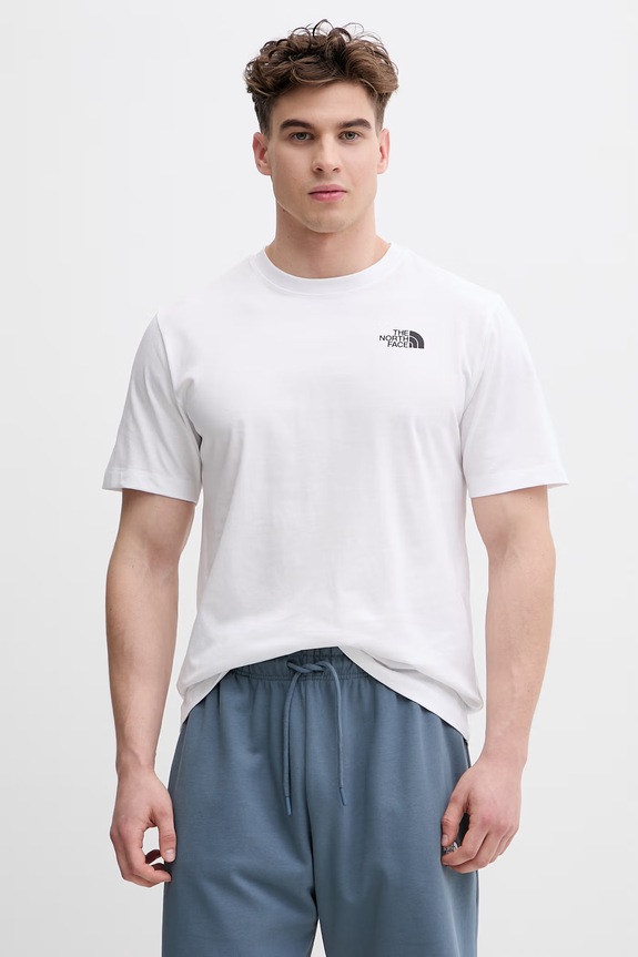 Odzież The North Face t-shirt męski z bawełny MONTE NF0A8GA7FN41 biały