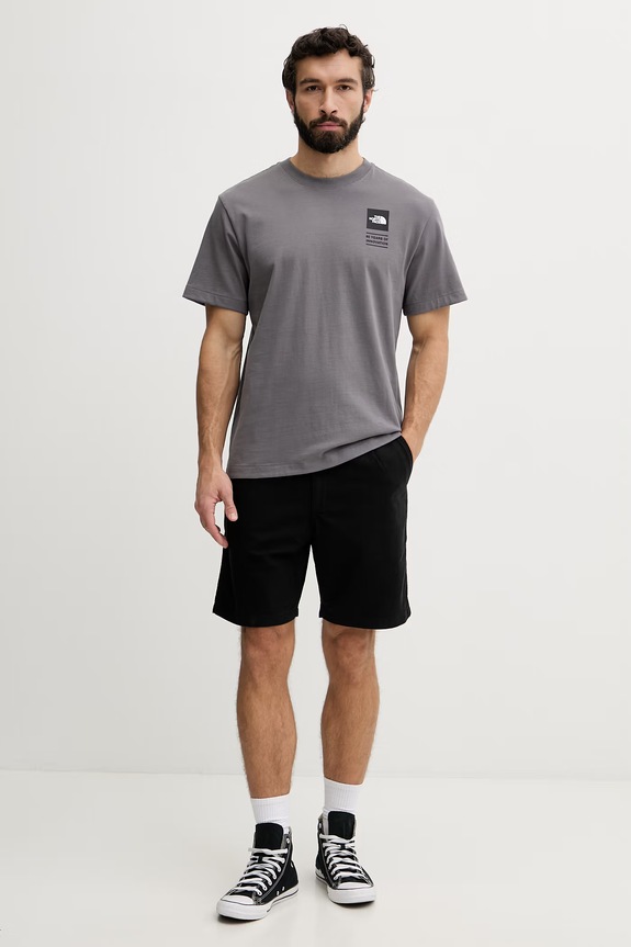 The North Face t-shirt ανδρικό βαμβακερό CELEBRATION NF0A8GAQ0UZ1 γκρί SS26