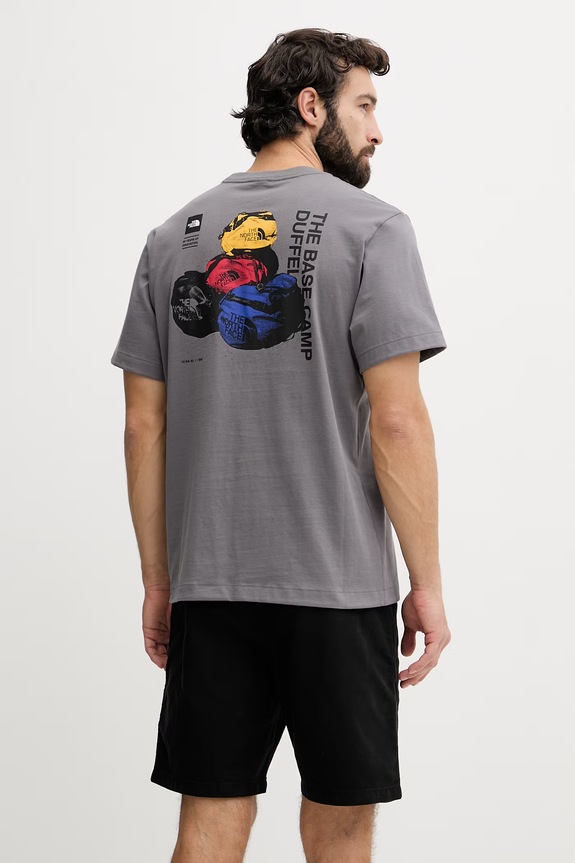 Ρούχα The North Face t-shirt ανδρικό βαμβακερό CELEBRATION NF0A8GAQ0UZ1 γκρί