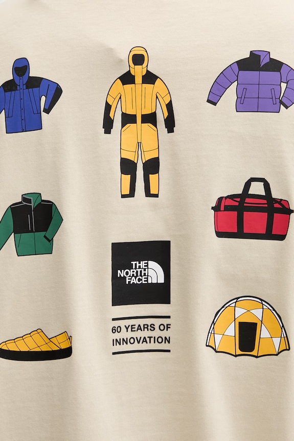 Pánske bavlnené tričko The North Face CELEBRATION NF0A8GASDOM1 béžová