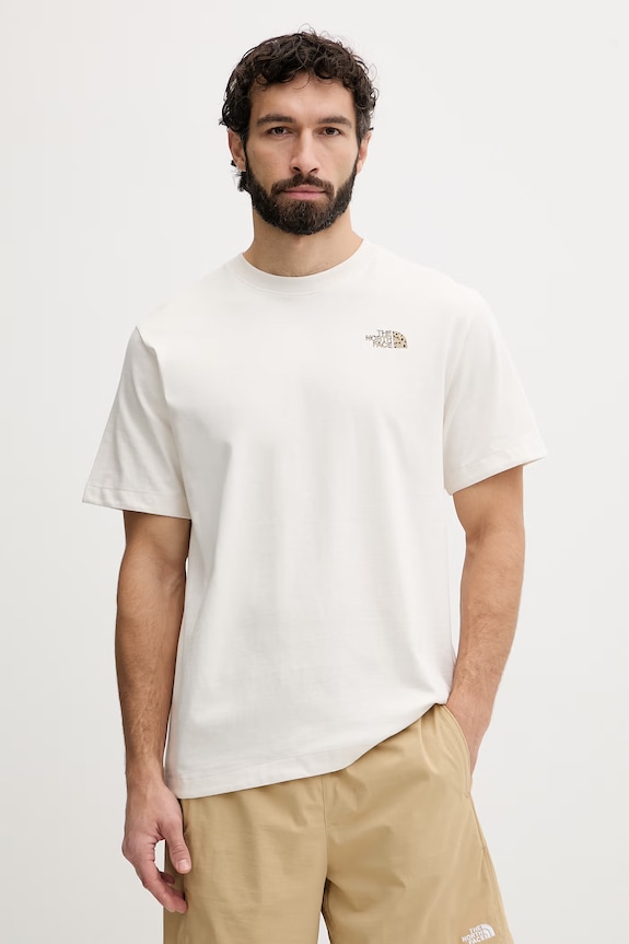 Oblečenie Pánske bavlnené tričko The North Face SNACK RELAXED NF0A8GB4QLI1 béžová