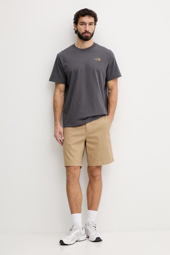 Pánske bavlnené tričko The North Face SNACK RELAXED NF0A8GB4RHI1 sivá SS26