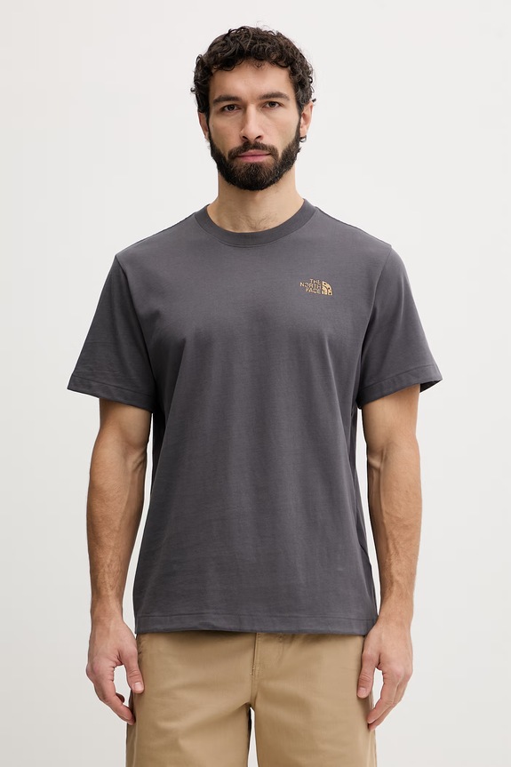 Oblečenie Pánske bavlnené tričko The North Face SNACK RELAXED NF0A8GB4RHI1 sivá
