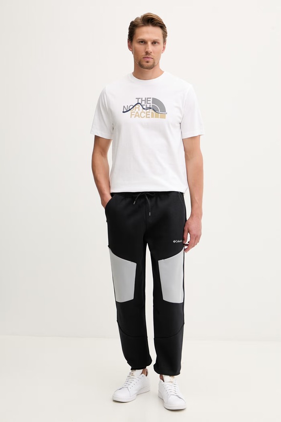 The North Face t-shirt ανδρικό βαμβακερό MOUNTAIN LINE NF0A8GUXFN41 λευκό SS26