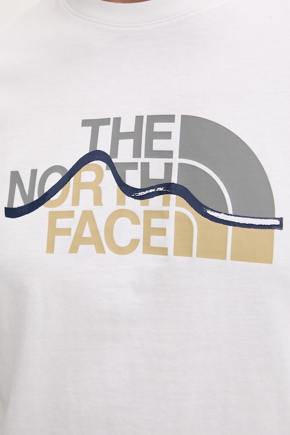 The North Face t-shirt ανδρικό βαμβακερό MOUNTAIN LINE NF0A8GUXFN41 λευκό