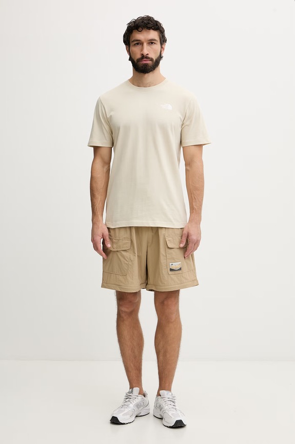 The North Face t-shirt Ανδρικό με βαμβάκι CELEBRATION NF0A8GV2DOM1 μπεζ SS26
