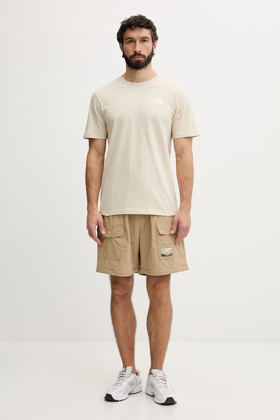 The North Face t-shirt Ανδρικό με βαμβάκι CELEBRATION NF0A8GV2DOM1 μπεζ SS26