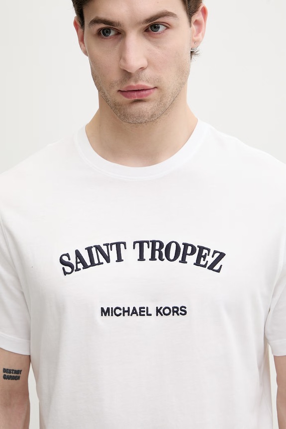 Michael Kors T-shirt ανδρικό βαμβακερό λευκό CS652XSFV4