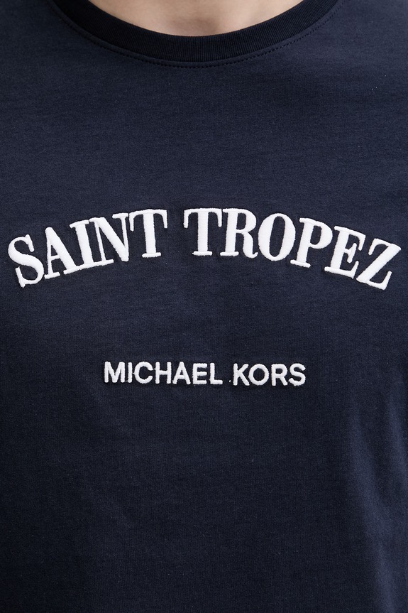 Michael Kors T-shirt męski bawełniany CS652XSFV4 granatowy