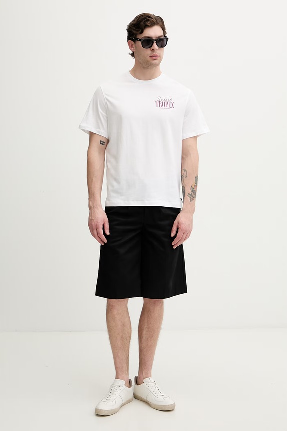 Michael Kors T-shirt męski bawełniany CS652XQFV4 biały SS26