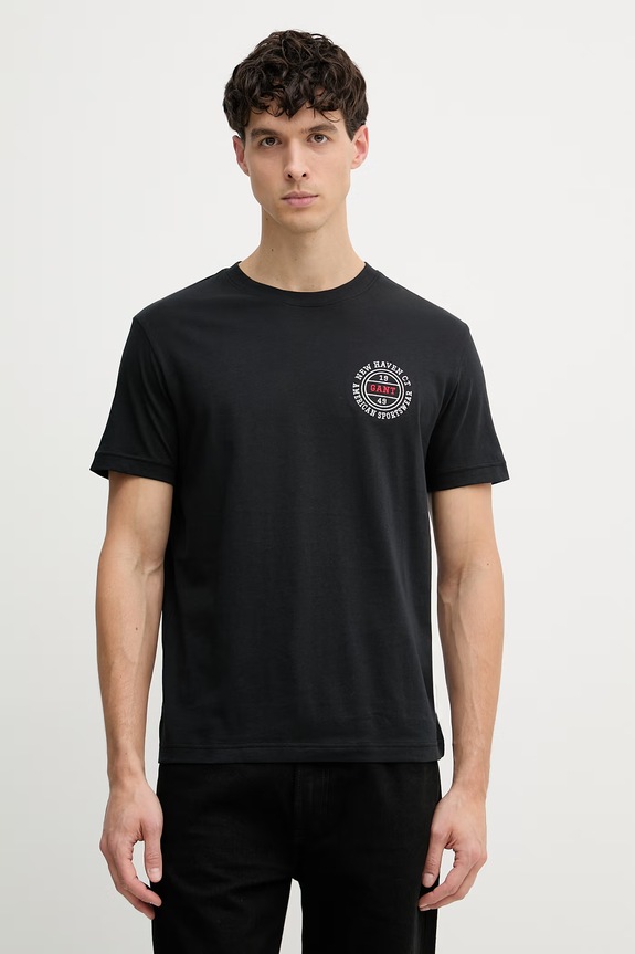 Gant t-shirt męski bawełniany czarny 2003402