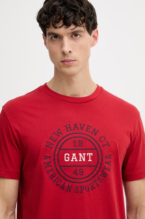 Gant tricou de bărbați din bumbac rosu 2003403