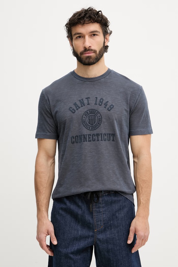 Gant T-shirt męski bawełniany granatowy 2003410